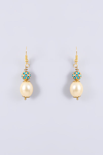 Gold Plated Kundan Polki & Pearl Kilangi Pendant Necklace Set