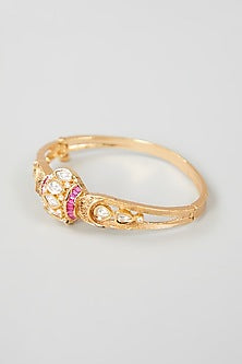 Gold Plated Kundan Polki Bracelet