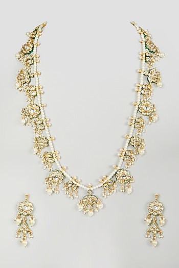 Gold Plated Pearl Necklace Set