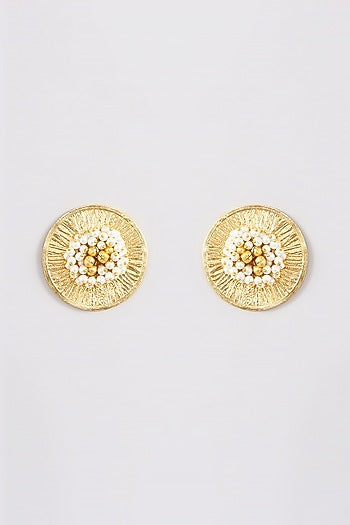 Gold Plated Pearl Stud Earrings