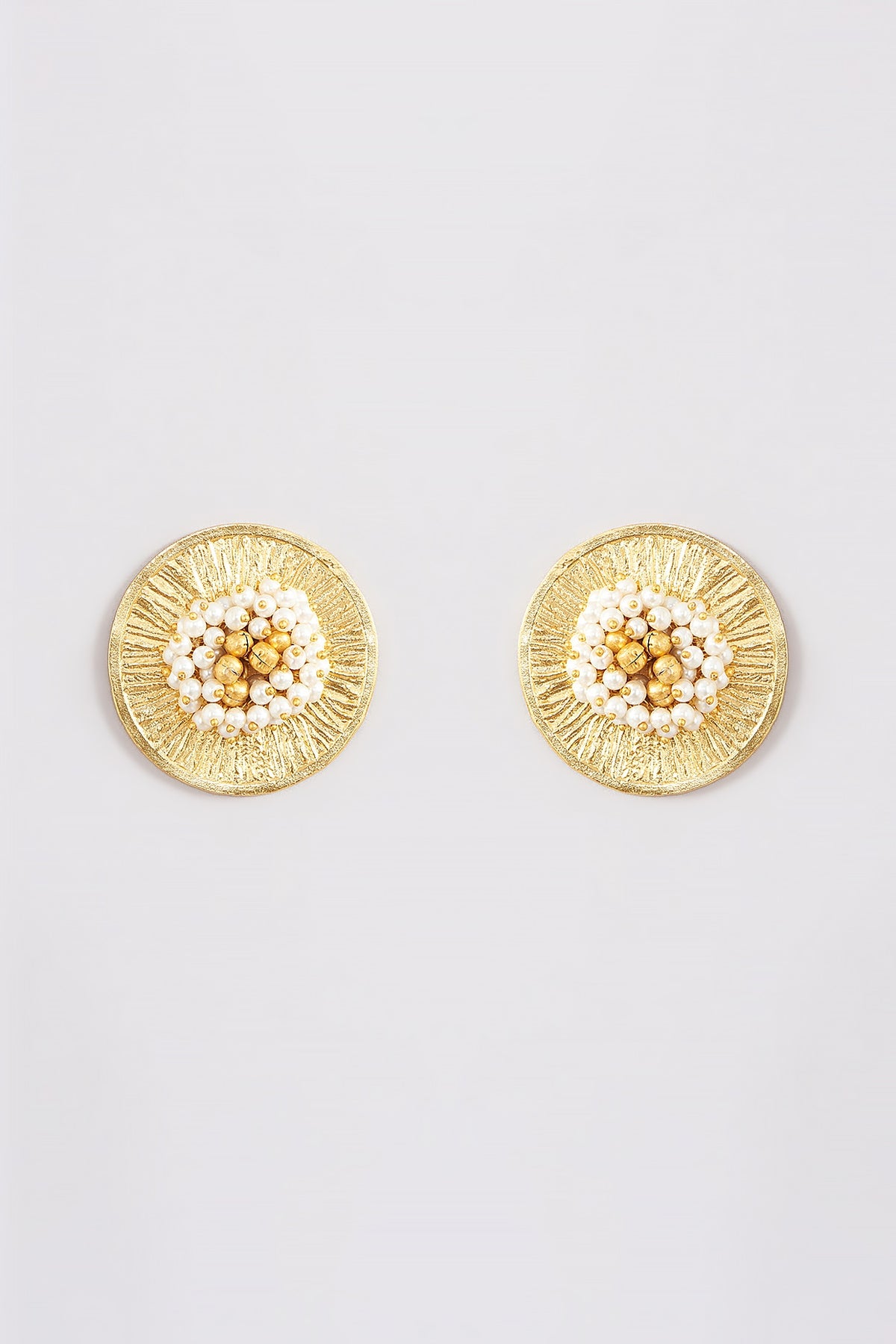 Gold Plated Pearl Stud Earrings