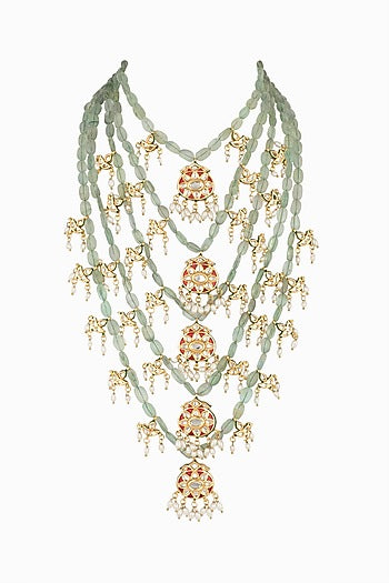 Gold Plated Meenakari Beaded Necklace