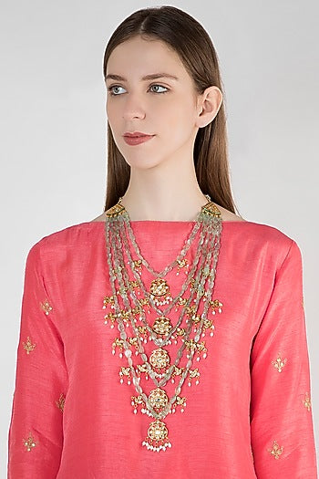 Gold Plated Meenakari Beaded Necklace