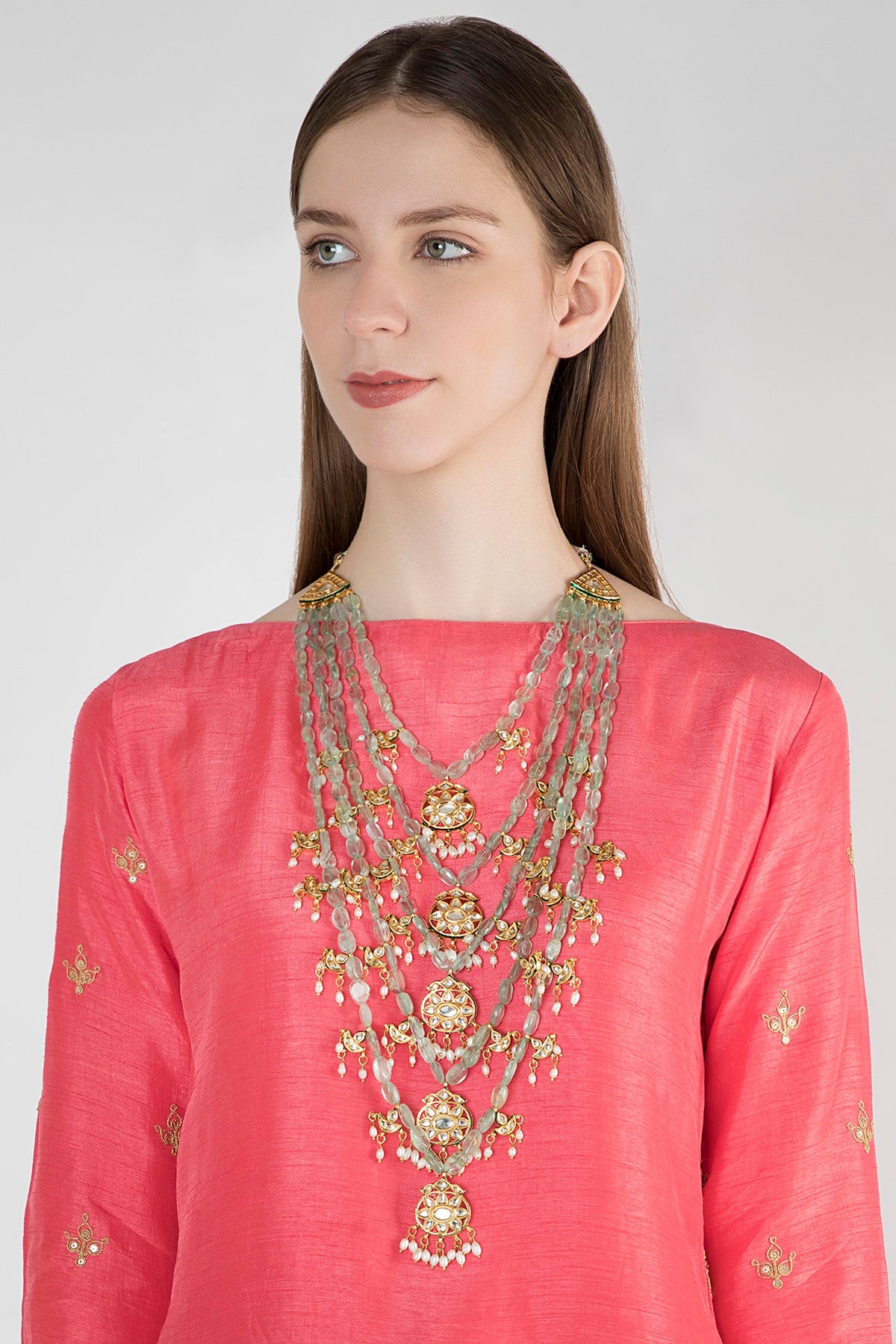 Gold Plated Meenakari Beaded Necklace