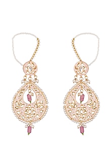 Gold Finish Kundan & Pearl Earrings