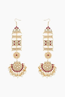 Gold Plated Pearl Chandbali Earrings