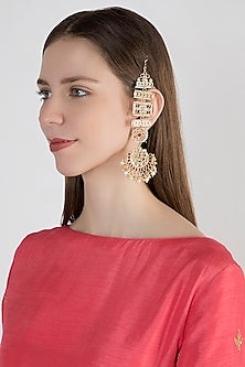 Gold Plated Pearl Chandbali Earrings