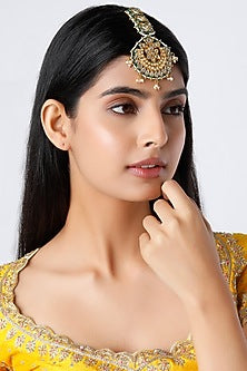Gold Plated Meenakari Maang Tikka