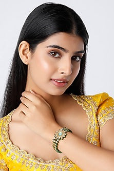Gold Plated Meenakari Motifs Bracelet