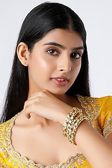 Gold Plated Kundan Polki Bangles (Set of 2)