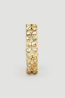 Gold Plated Kundan Polki Bangles (Set of 2)