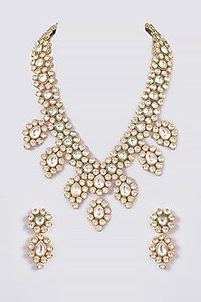 Gold Plated Kundan Polki Meenakari Long Necklace Set