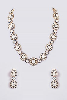 Gold Plated Kundan Polki Meenakari Necklace Set