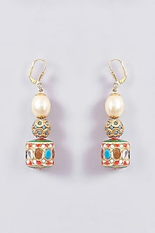 Gold Plated Ruby Stone Long Necklace Set
