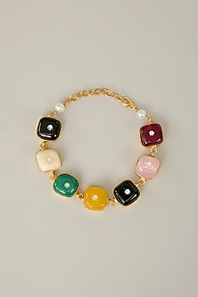 Gold Plated Multi-Colored Stone Bracelet