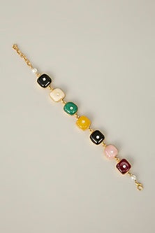 Gold Plated Multi-Colored Stone Bracelet