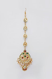 Gold Plated Meenakari Maang Tikka