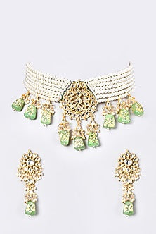 Gold Plated Beaded Layered Necklace Set