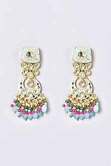Gold Plated Meenakari Chandbali Earrings