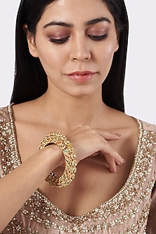 Gold Plated Pearl Bangle