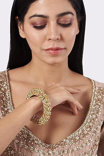 Gold Plated Pearl Bangle