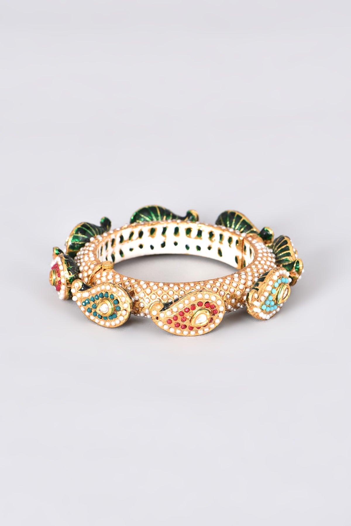 Gold Plated Bangle With Stones