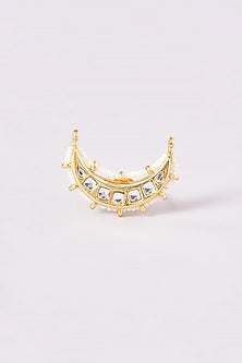 Gold Plated Kundan Polki Chand Ring