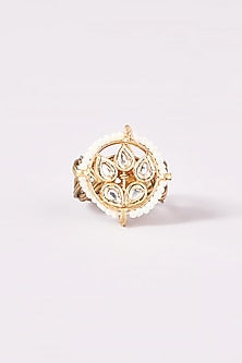 Two-Tone Plated Kundan Polki Ring