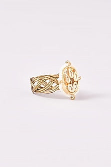 Two-Tone Plated Kundan Polki Ring