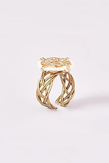 Two-Tone Plated Kundan Polki Ring