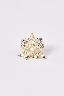 Two-Tone Plated Kundan Polki Ring