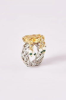 Two-Tone Plated Kundan Polki Ring