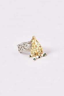 Two-Tone Plated Kundan Polki Ring