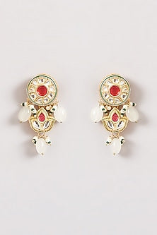 Gold Plated Kundan Polki Dangler Earrings