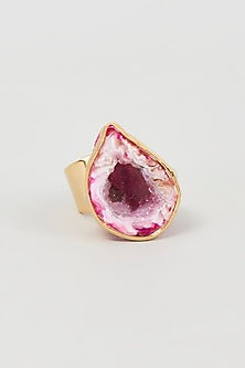 Gold Plated Agate Ring
