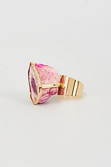 Gold Plated Agate Ring