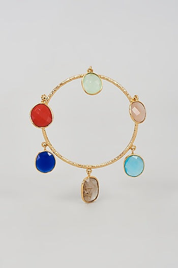 Gold Plated Multi-Colored Stone Bangle