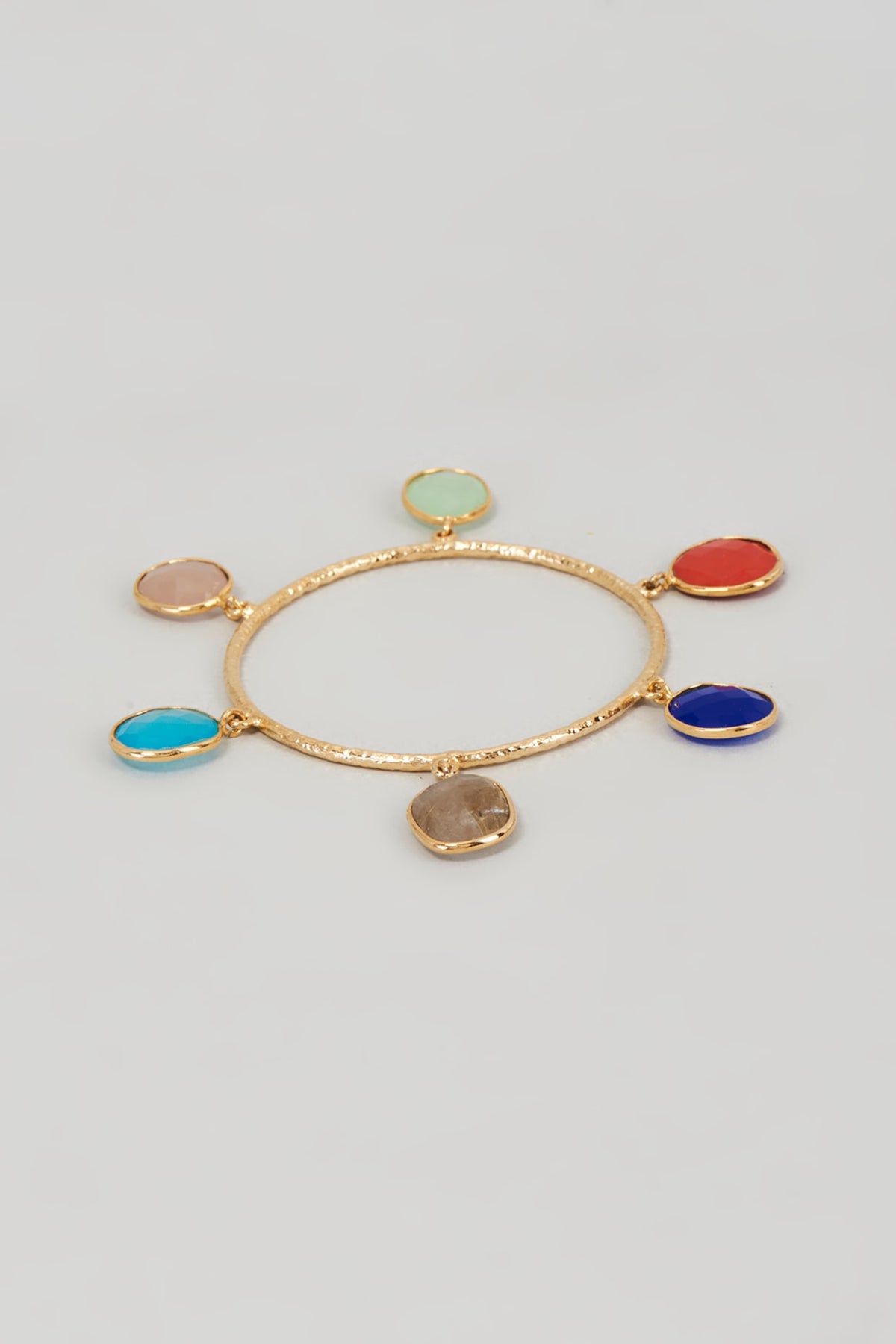 Gold Plated Multi-Colored Stone Bangle