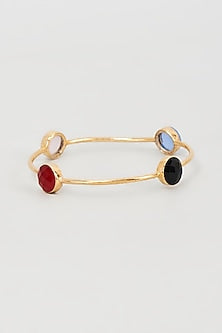 Gold Plated Multi-Colored Stone Bangle