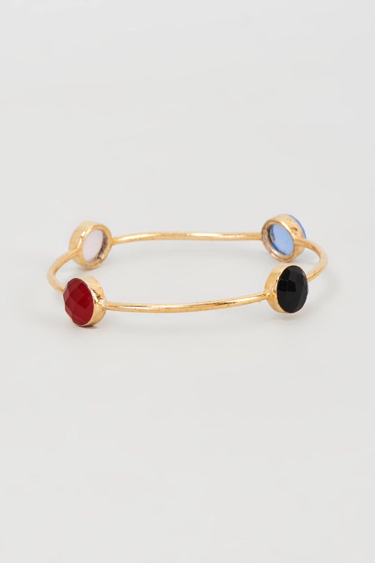 Gold Plated Multi-Colored Stone Bangle