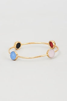 Gold Plated Multi-Colored Stone Bangle