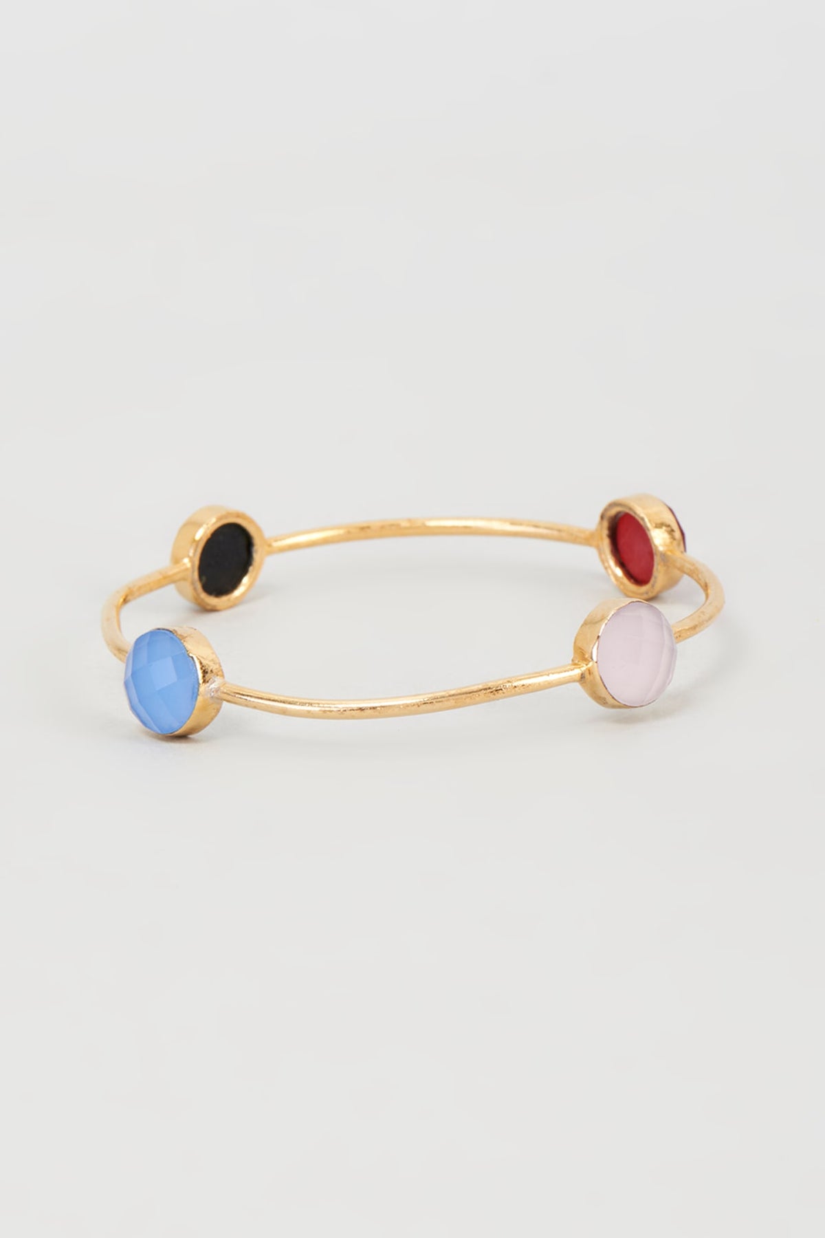 Gold Plated Multi-Colored Stone Bangle