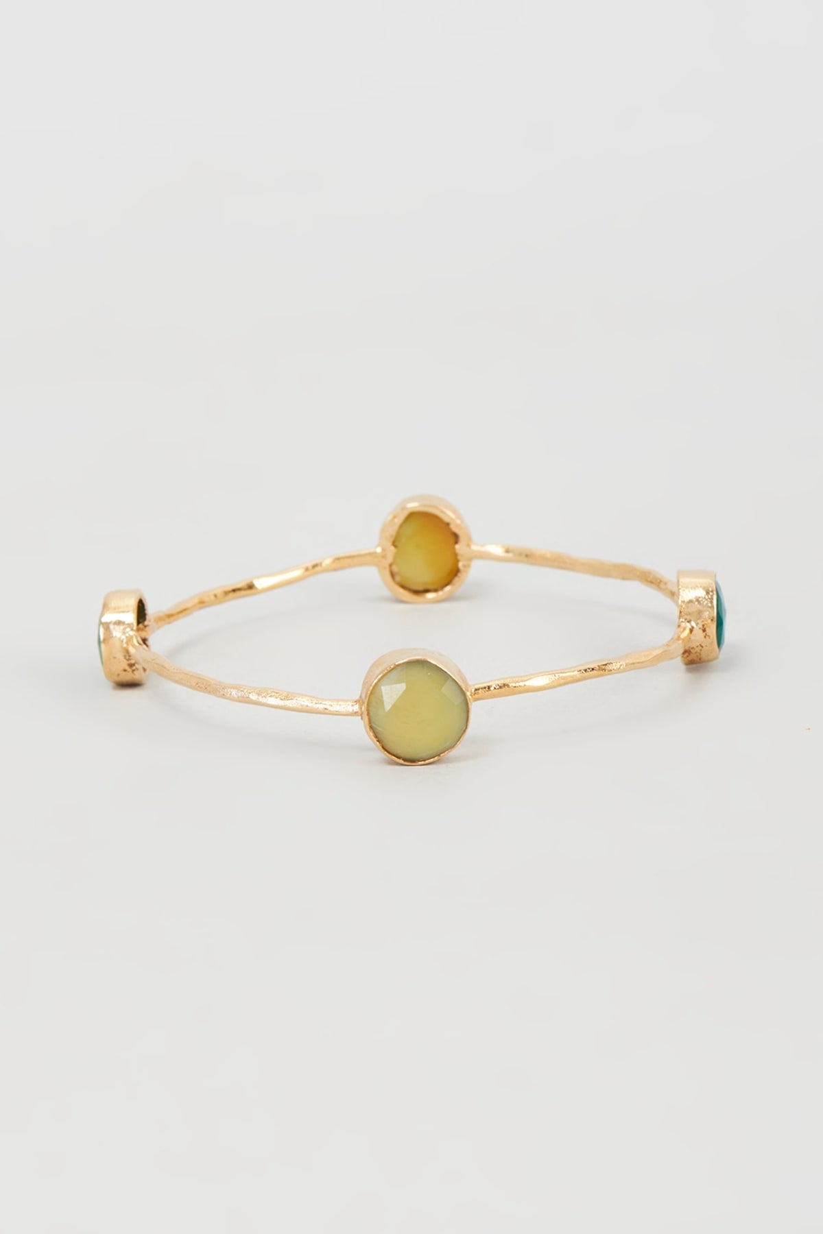 Gold Plated Multi-Colored Stone Bangle