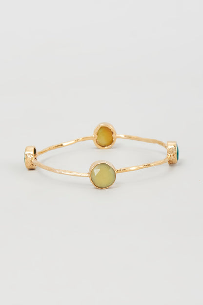 Gold Plated Multi-Colored Stone Bangle
