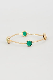 Gold Plated Multi-Colored Stone Bangle