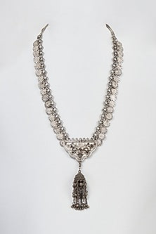 Black Rhodium Finish Long Necklace