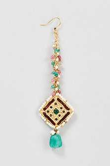 Gold Plated Kundan Polki Maang Tikka