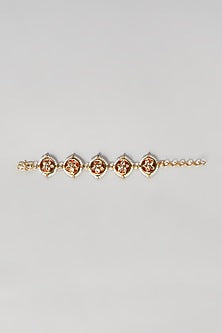 Gold Plated Kundan & Pearls Bracelet
