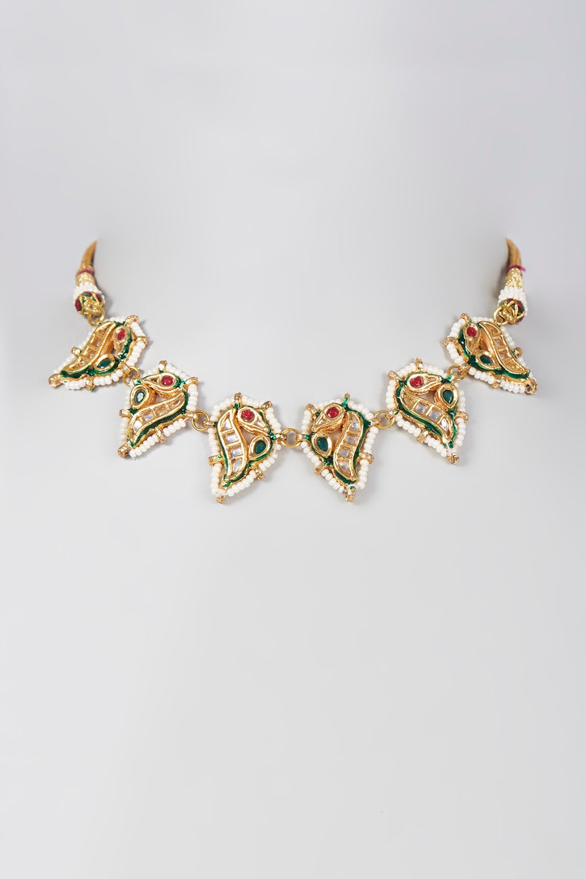 Gold Plated Peacock Motifs Choker Necklace