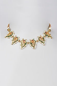 Gold Plated Peacock Motifs Choker Necklace